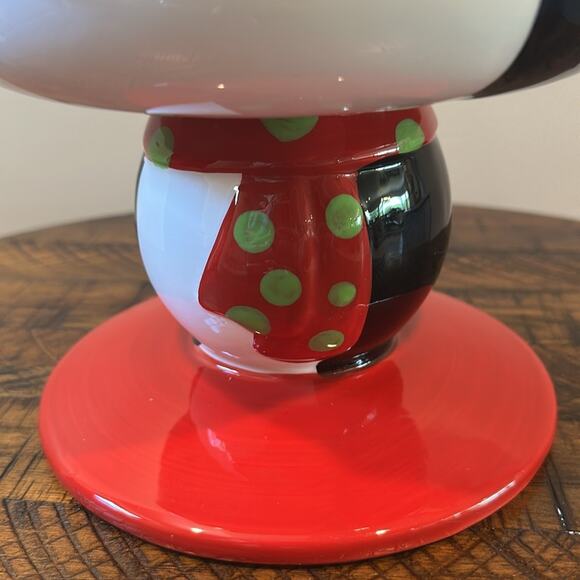 Hand Painted Holiday Penguin Ceramic Trifle Bowl - Picture 4 of 7